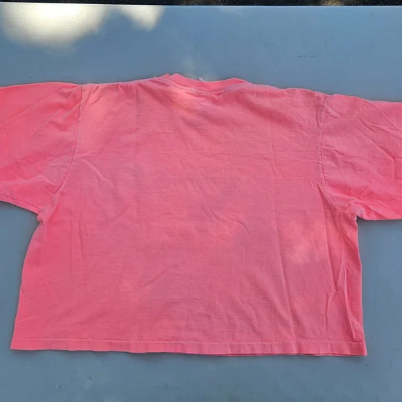 L.A. Gear Vintage Pink Cropped Graphic Tee One Size - Picture 11 of 12